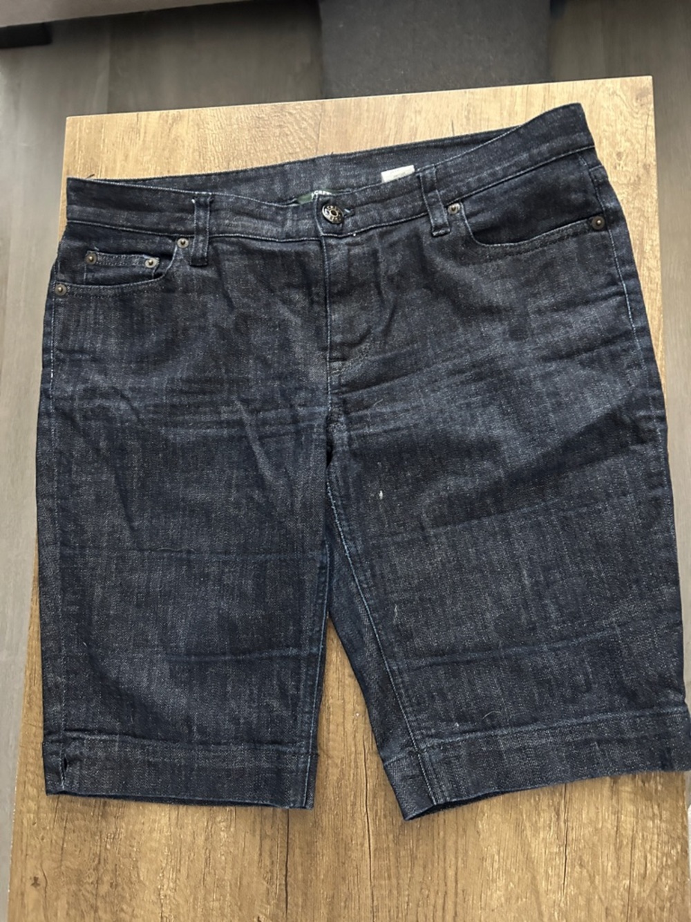 J. Crew Jean Shorts Size 10, Dark Wash With Deep Pockets